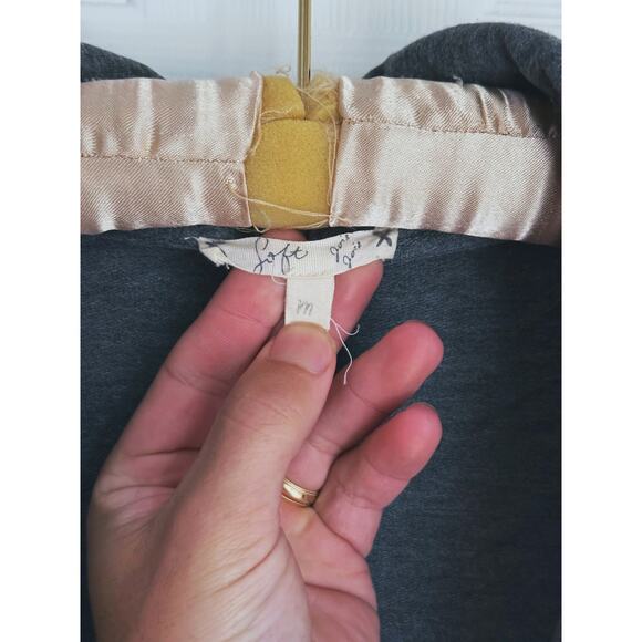 Soft Joie Gray Jersey Knit Blazer Jacket Medium Lounge Quiet Luxury Career Cozy - Picture 4 of 9